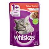 Alimento para Gatos Adultos 1+ Carne ao Molho Whiskas Sachê 85g