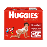 Fralda Descartável Infantil Huggies Supreme Care G com 64 Unidades