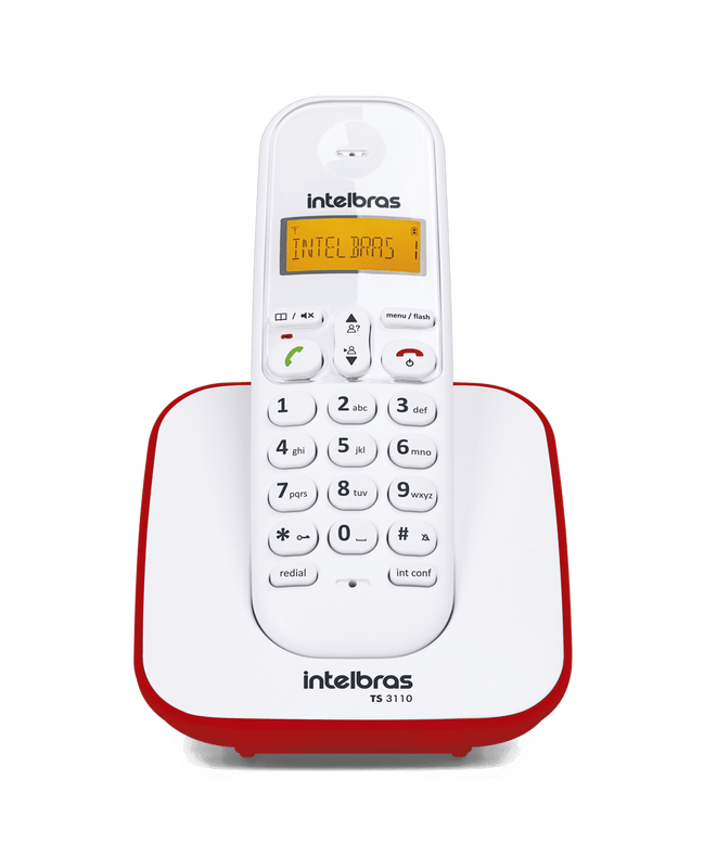 Telefone-sem-Fio-Digital-TS-3110-Vermelho-Intelbras