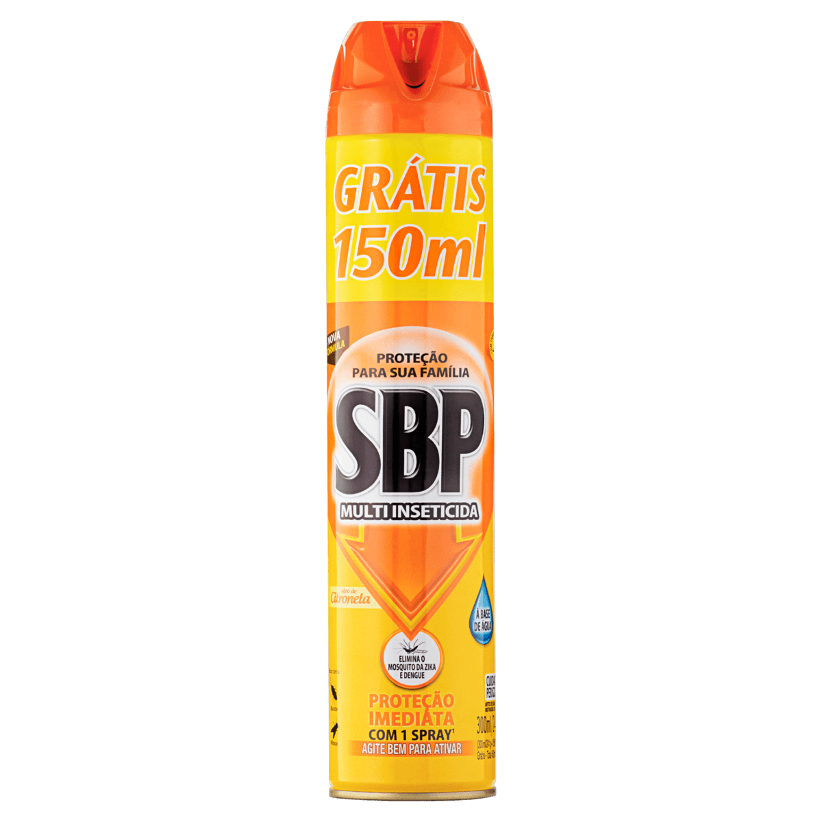 Multi-Inseticida Aerossol Óleo de Citronela SBP 450ml Grátis 150ml