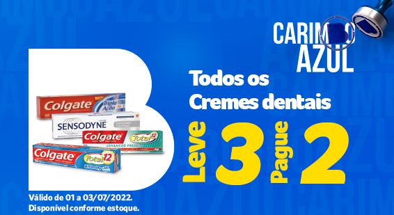 Carimbo Azul - Todos os cremes dentais Leve 3 pague 2